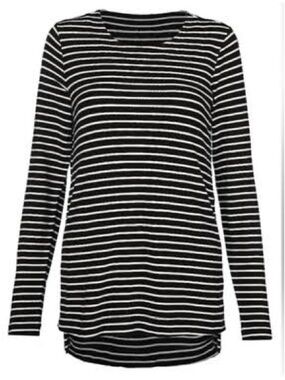 Cabi Side Snap Tee Black/White Medium